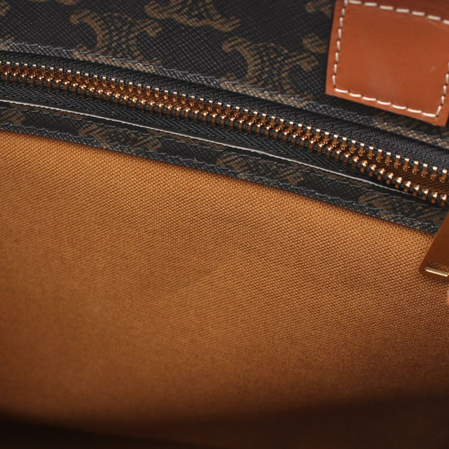 CELINE 小號筆電 Cabas Triomphe 2WAY 手袋 191542 帆布皮革 黑色-6
