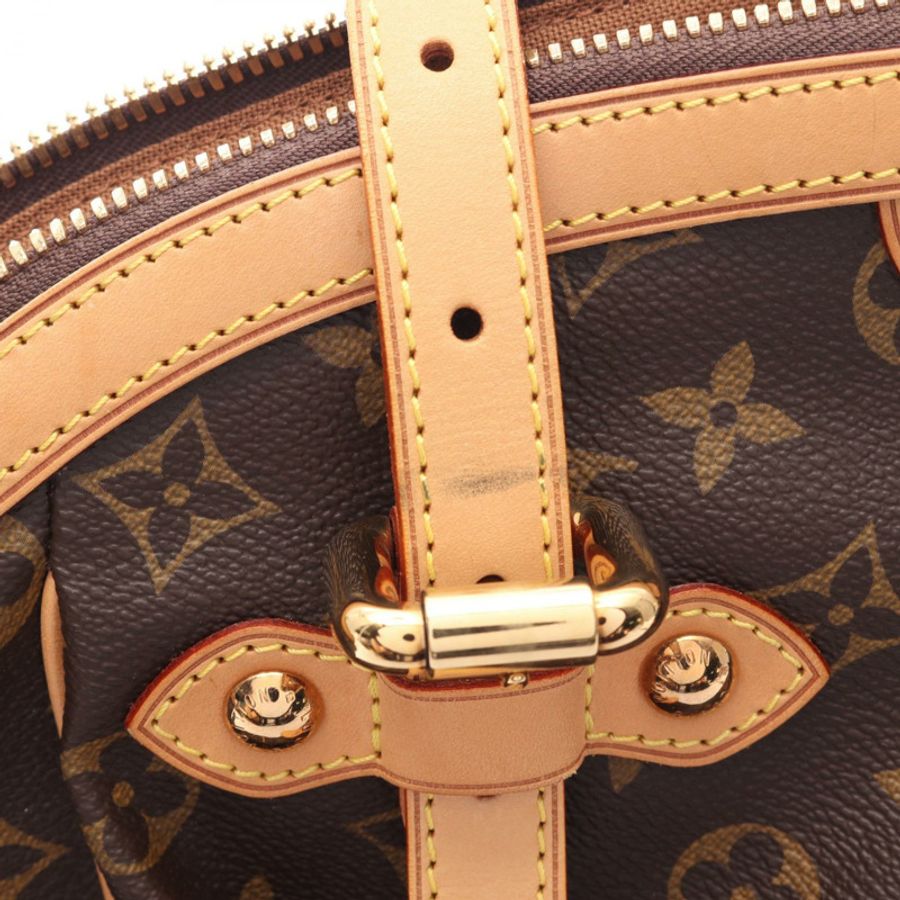 路易威登 Tivoli 單肩手提包 M40144 Monogram 皮革棕色二手女款-10