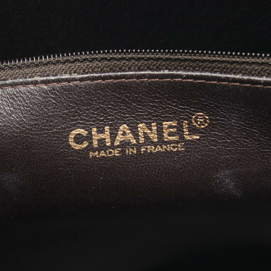 香奈兒 (CHANEL) 絎縫手提包,小牛皮,棕色,金色五金,二手,女士,雙C標誌-3