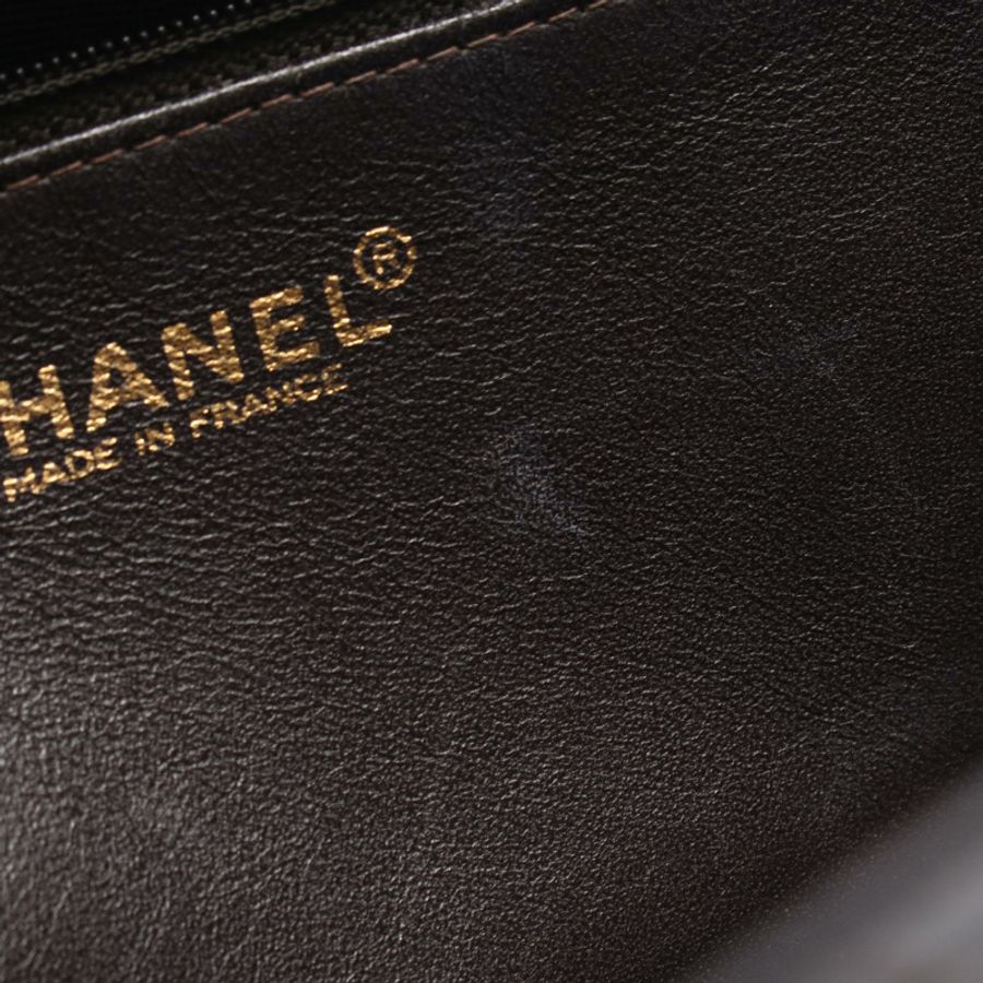 香奈兒 (CHANEL) 絎縫手提包,小牛皮,棕色,金色五金,二手,女士,雙C標誌-7