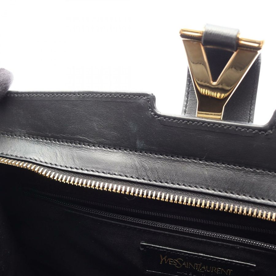 YVES SAINT LAURENT Cavas chic 手提包 400660 黑色真皮二手女款-5