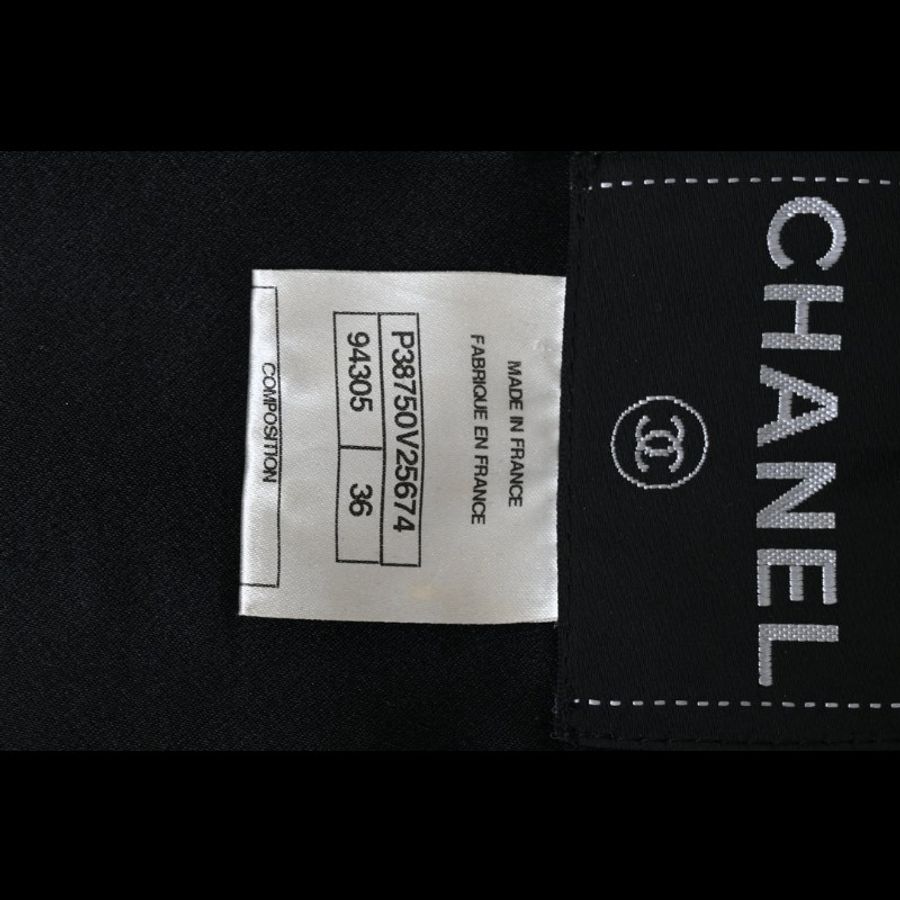 Chanel 10年黑色羊毛彩色滚边拉链上衣外套-1