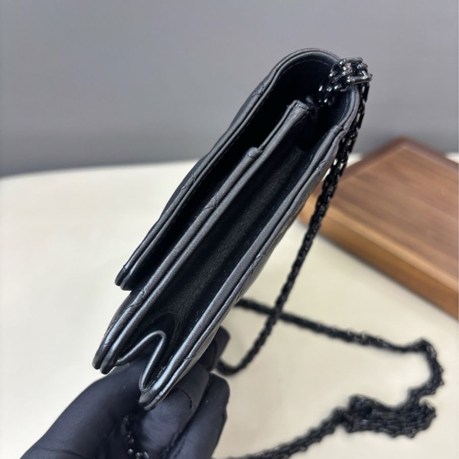 【近新閒置品】香奈兒Chanel So black全黑2.55扣woc鏈條包 單肩斜挎包 芯片款-3