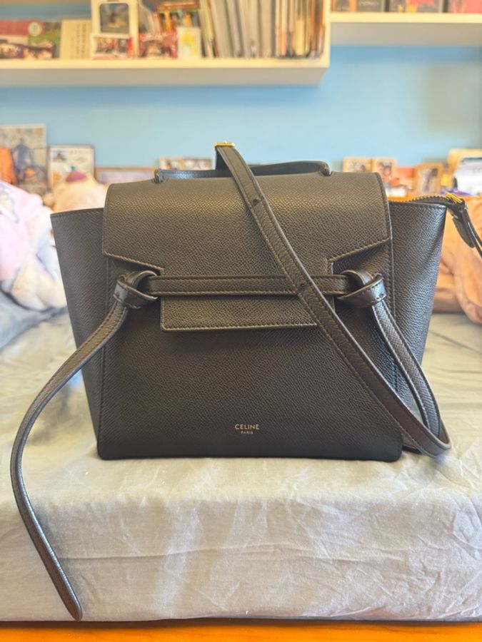 Celine 黑色鯰魚包 belt bag nano-0