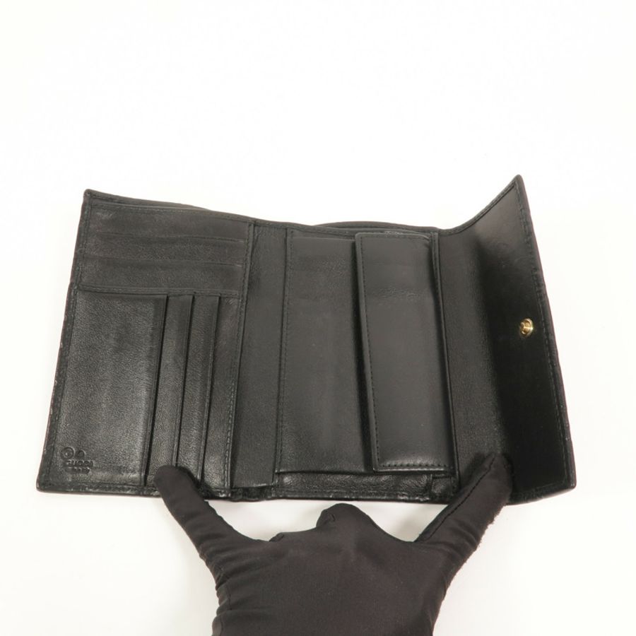 GUCCI 牛皮皮革Guccissima Flap Wallet錢包-6
