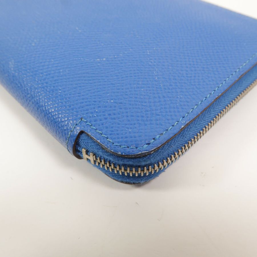 HERMES Epsom皮革Slik in Long Wallet長錢包Bleu Hydra-11