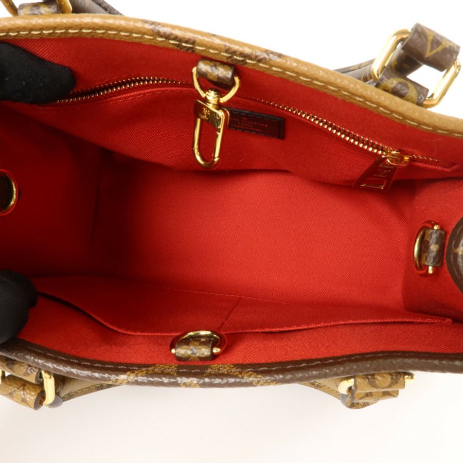 LOUIS VUITTON Monogram Giant OnTheGo PM金扣手挽肩背兩用袋棕色-4