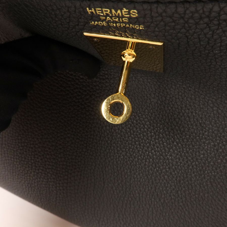 HERMES Togo皮革Kelly 32手挽肩背兩用袋Noir-9