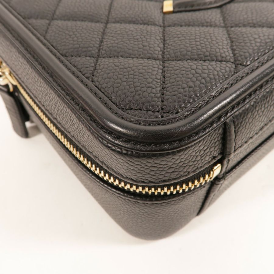 CHANEL 牛皮皮革Filigree Vanity Case手挽肩背兩用袋-15
