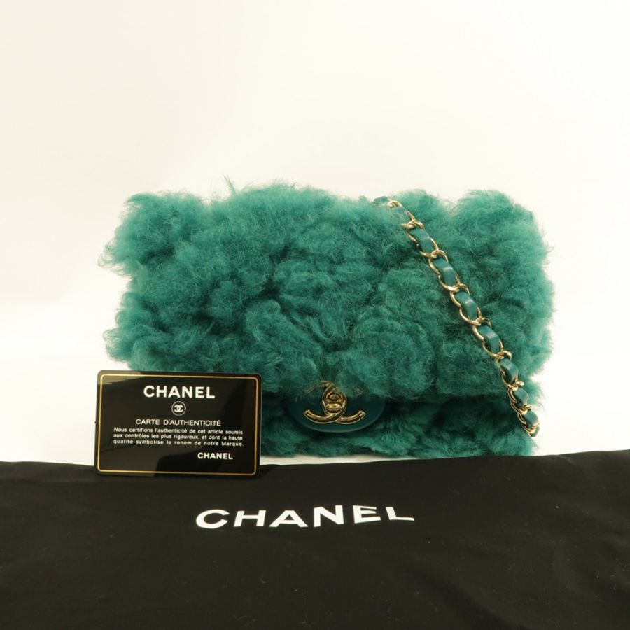 CHANEL Shearling/羊皮皮革Flap Bag肩背袋-10