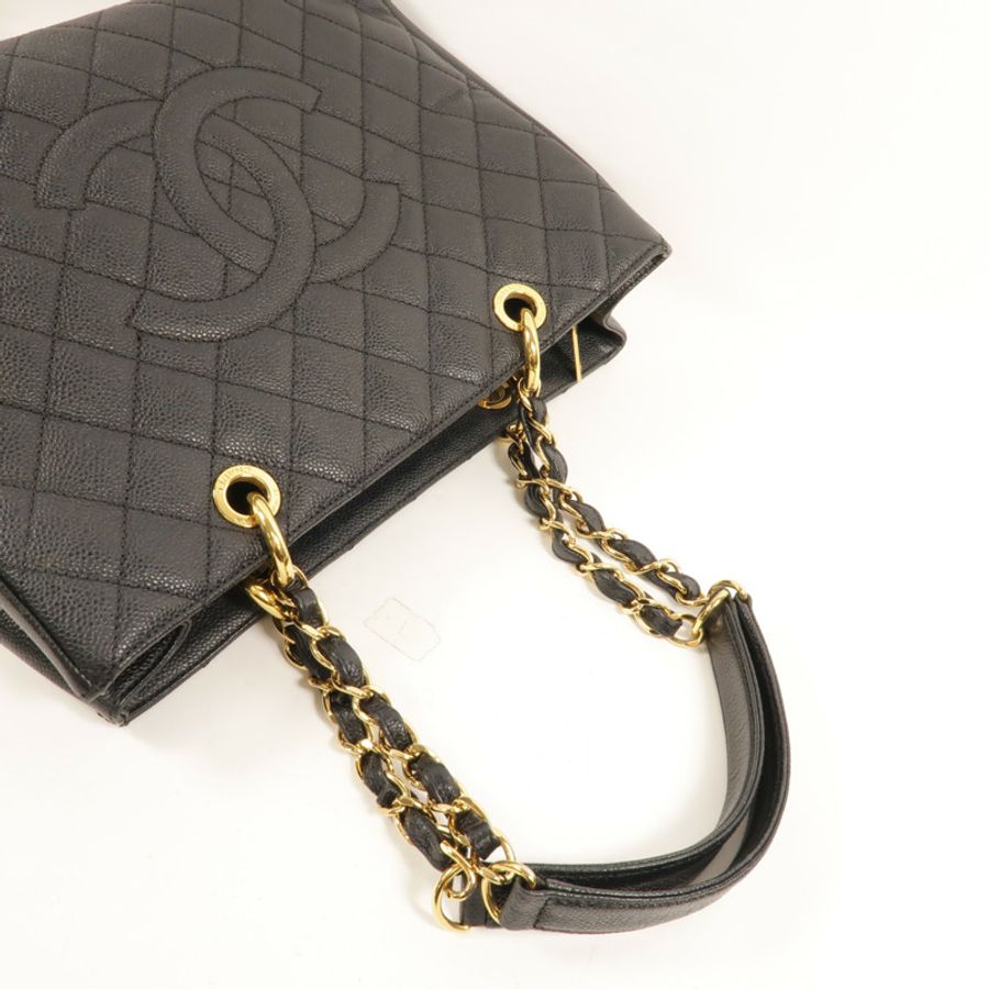 CHANEL 牛皮皮革GST Grand Shopping Tote Bag鏈帶肩背袋-5