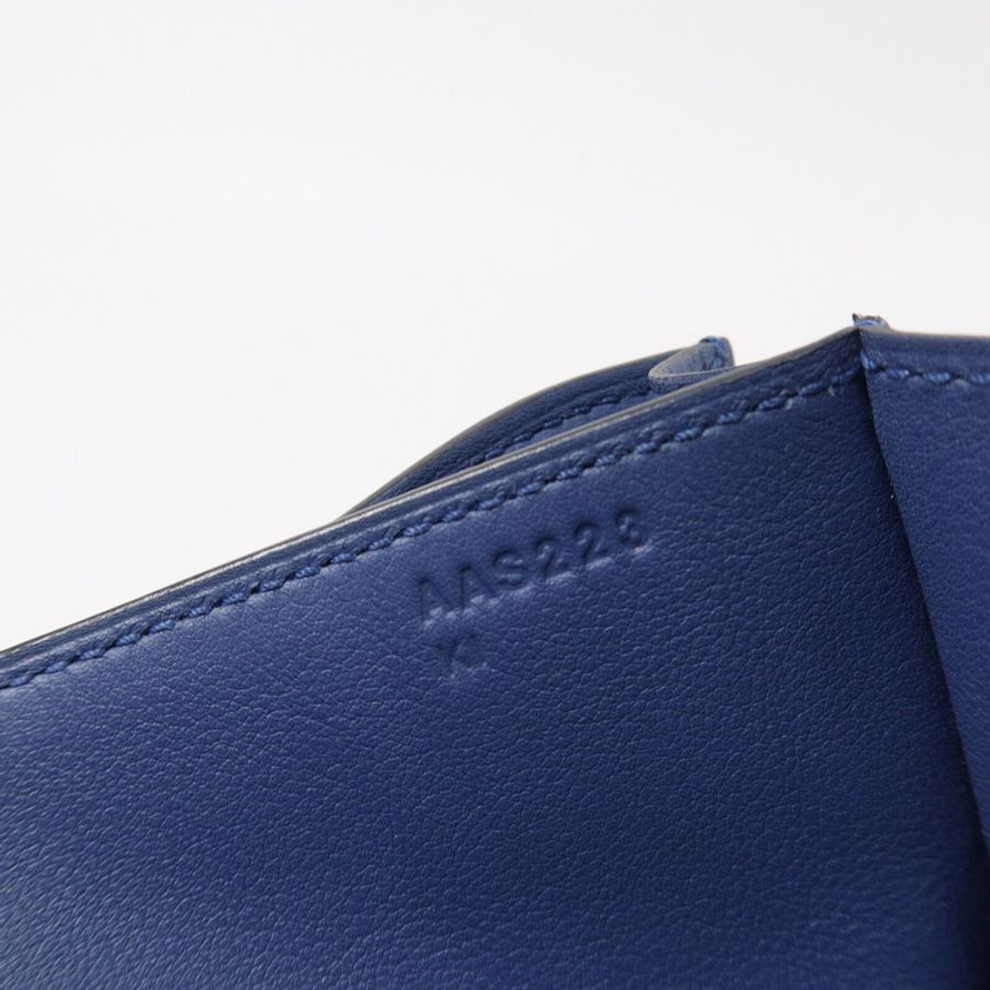 HERMES Swift皮革Constance Mini肩背袋Bleu Agate-7