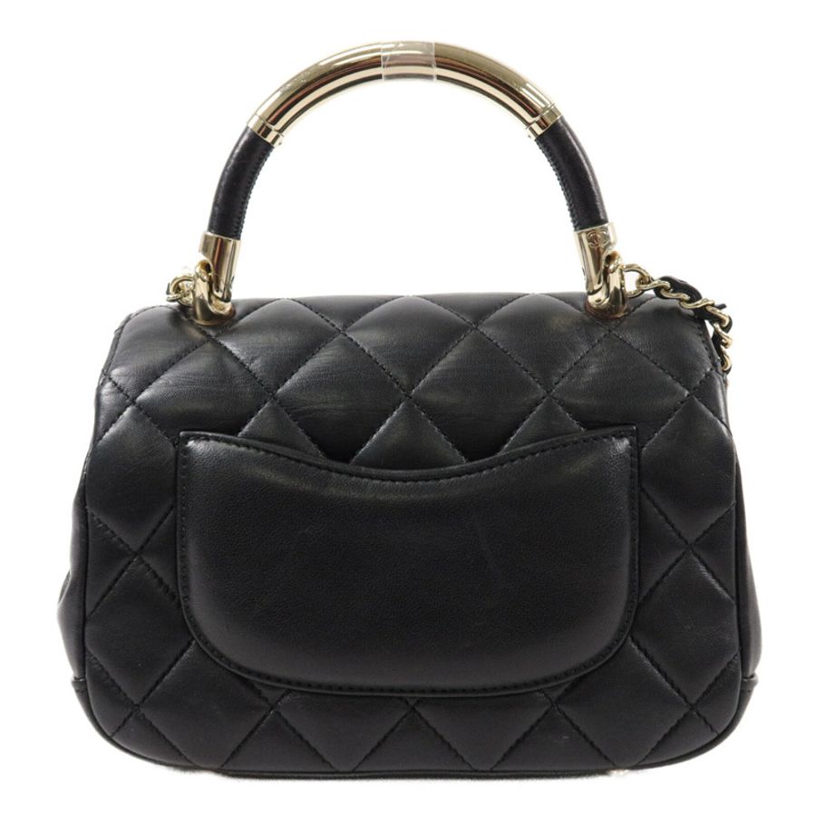 CHANEL 羊皮皮革Carry Chic Flap Bag鏈帶手挽肩背兩用袋-1