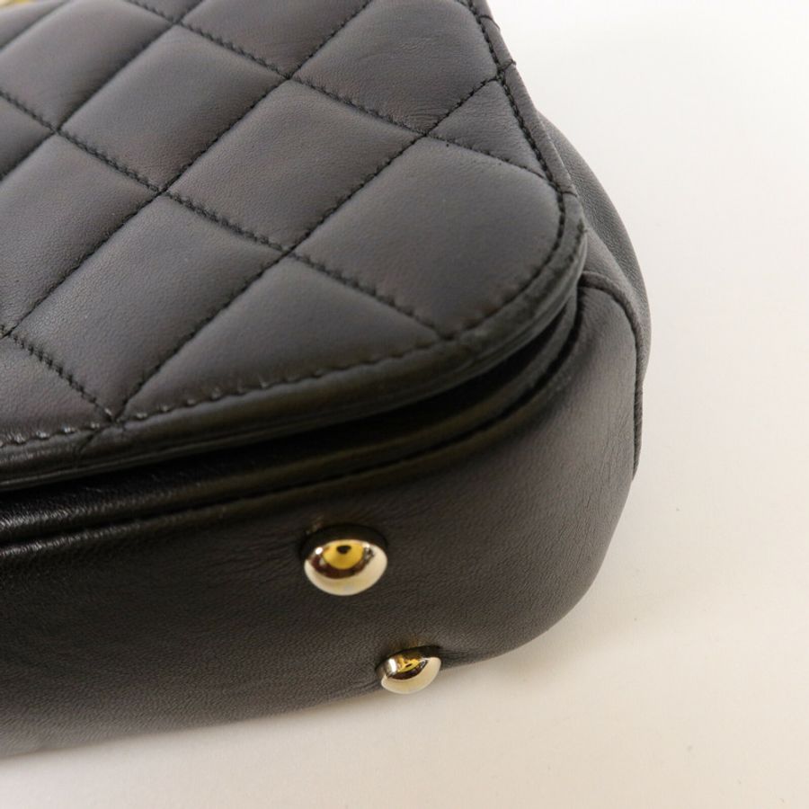 CHANEL 羊皮皮革Carry Chic Flap Bag鏈帶手挽肩背兩用袋-9