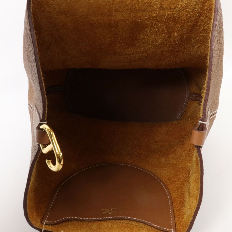 HERMES Clemence皮革In The Loop 23手挽袋Gold-4