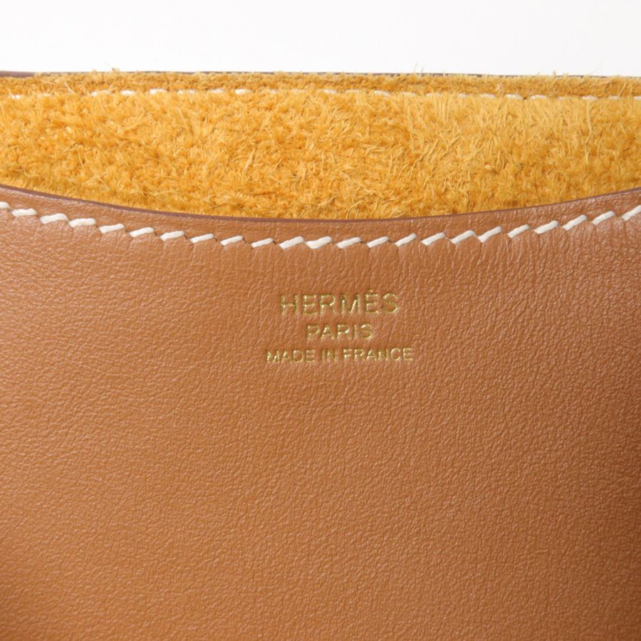 HERMES Clemence皮革In The Loop 23手挽袋Gold-5