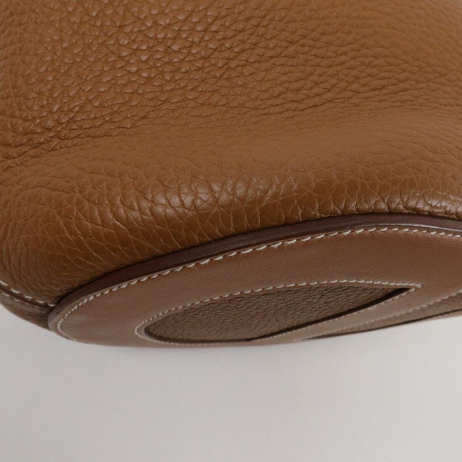 HERMES Clemence皮革In The Loop 23手挽袋Gold-11