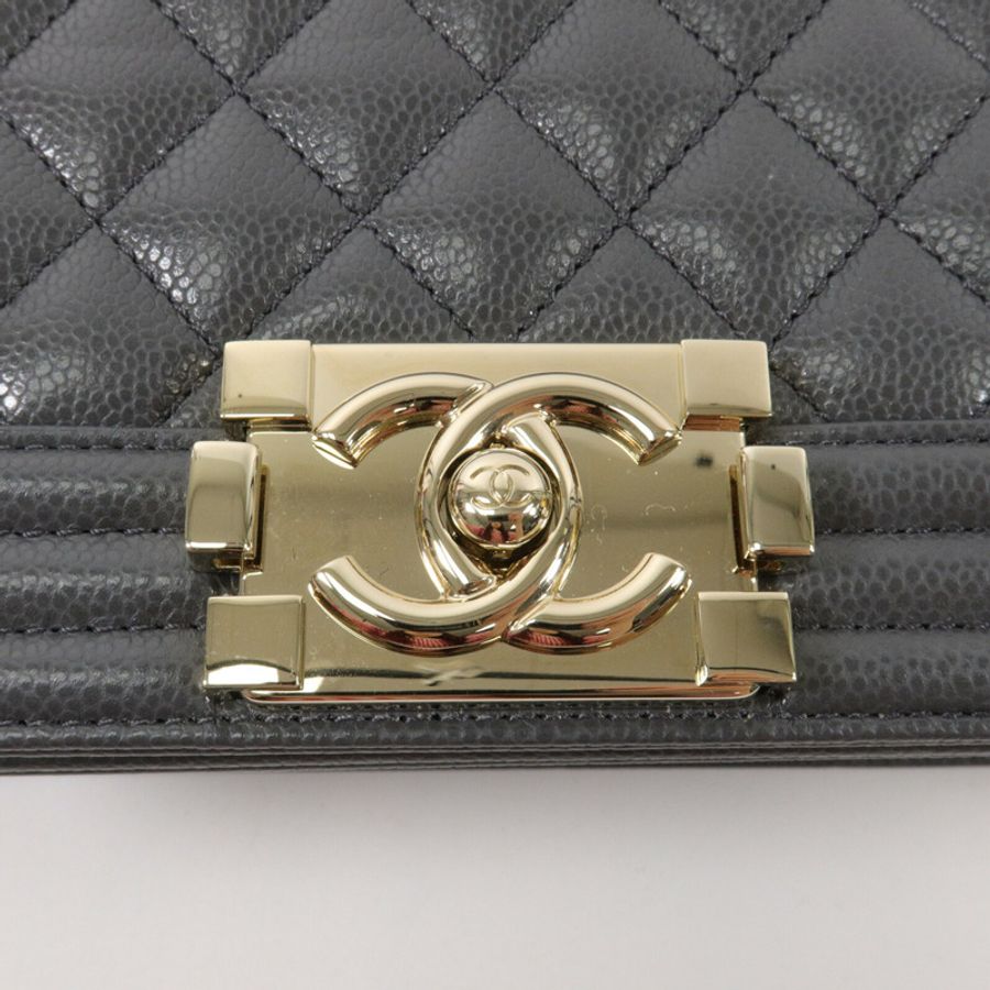 CHANEL 牛皮皮革Boy 20鏈帶肩背袋-7