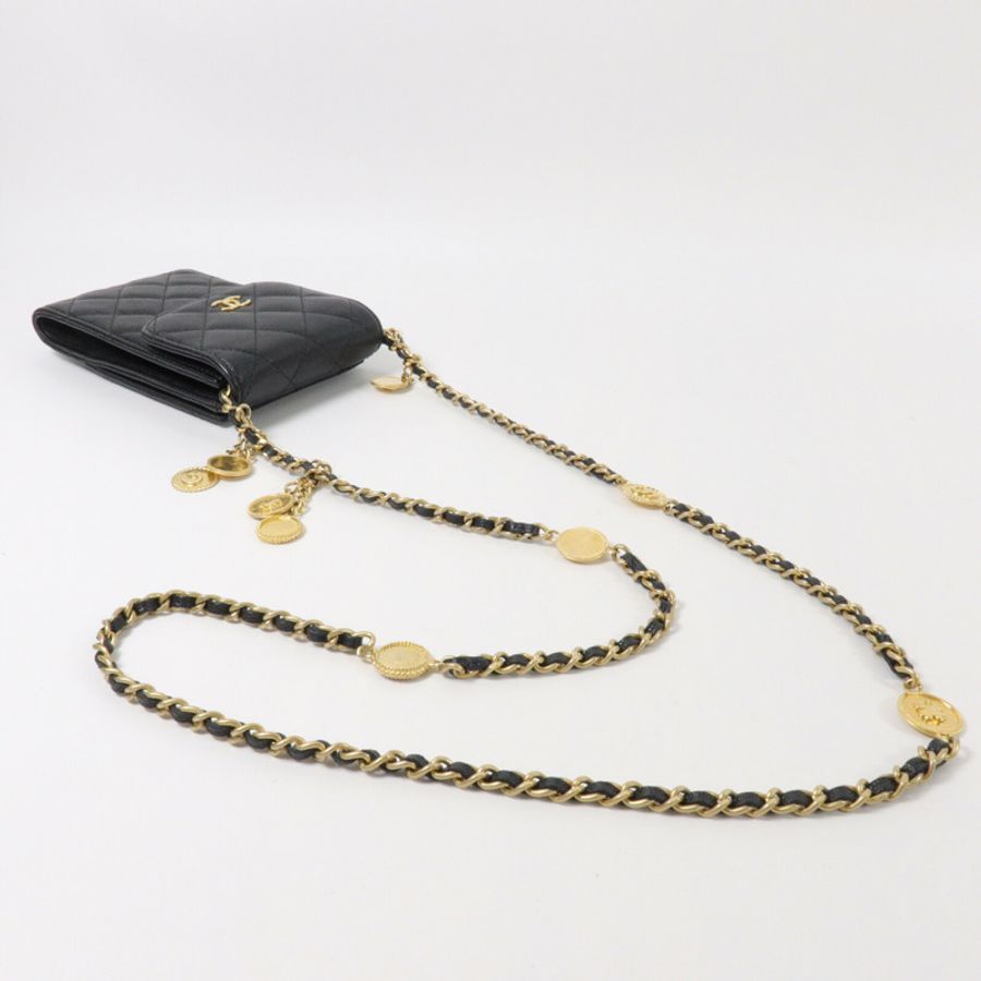 CHANEL 牛皮皮革Phone Bag鏈帶肩背袋-9