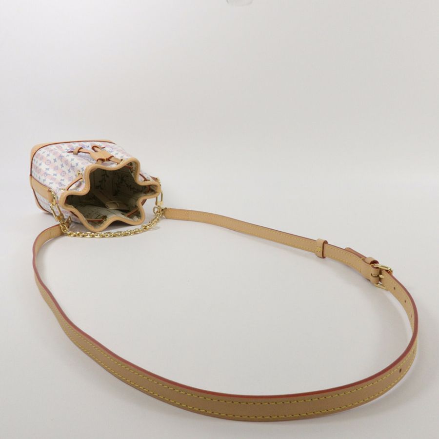 LOUIS VUITTON Bicolor Monogram Nano Noe鏈帶手挽肩背兩用袋-6