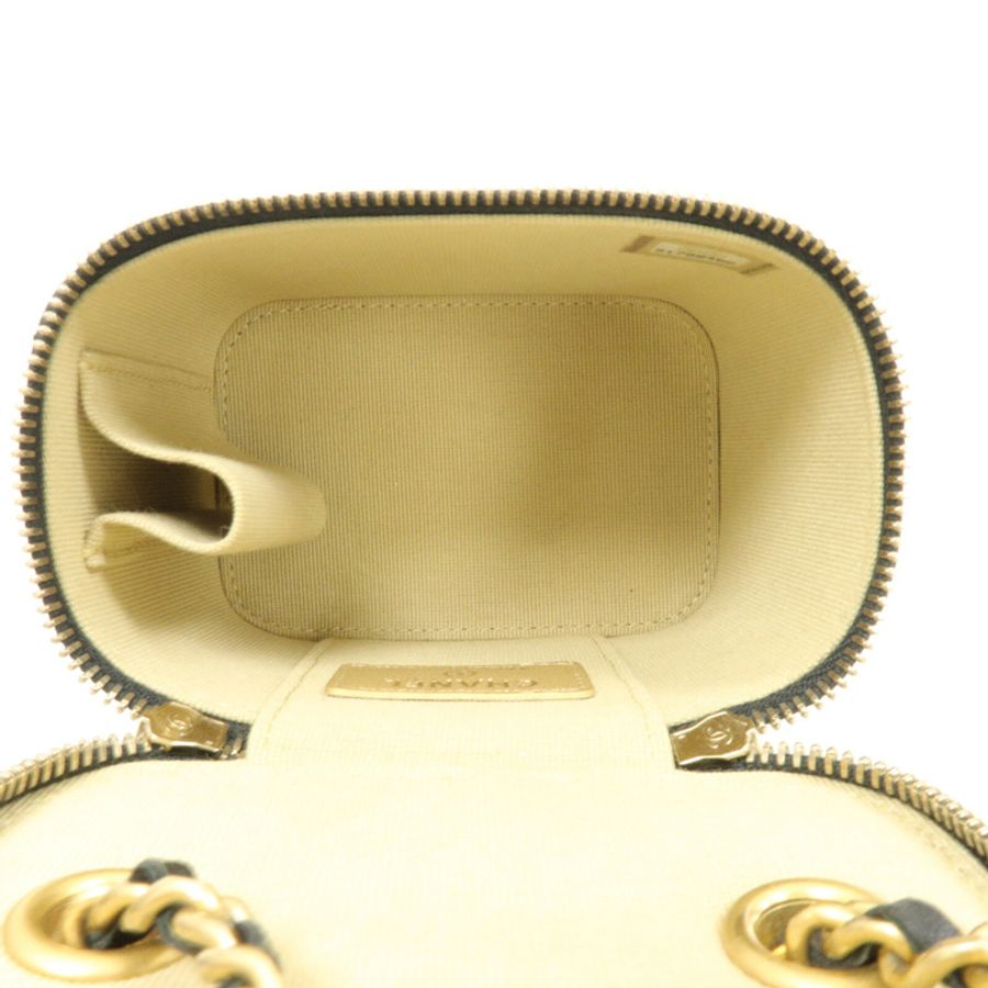 CHANEL 羊皮皮革Mini Vanity Case With Gold Ball鏈帶肩背袋-4