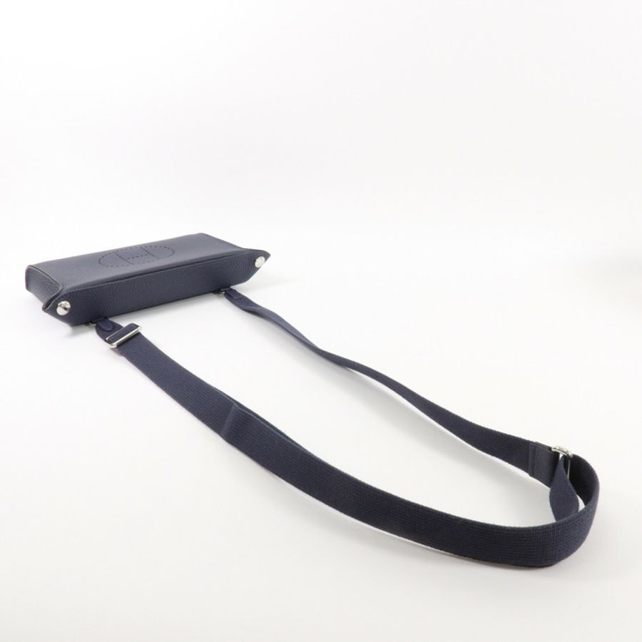 HERMES Togo皮革Videpoches Bag肩背袋Bleu Abysse-8