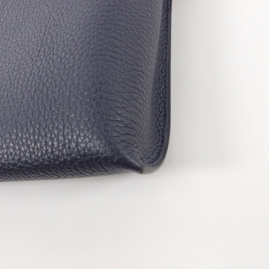 HERMES Togo皮革Videpoches Bag肩背袋Bleu Abysse-13