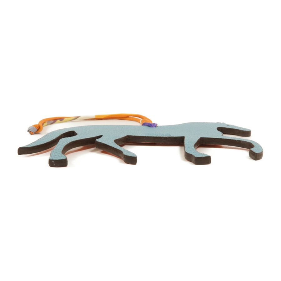 HERMES Togo/Chevre皮革Petit H Horse Charm掛飾-2