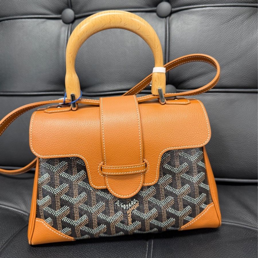 Goyard  戈雅 Saïgon迷你包（軟型版） Goyardine 帆布 15 x 7.5 x 20-0