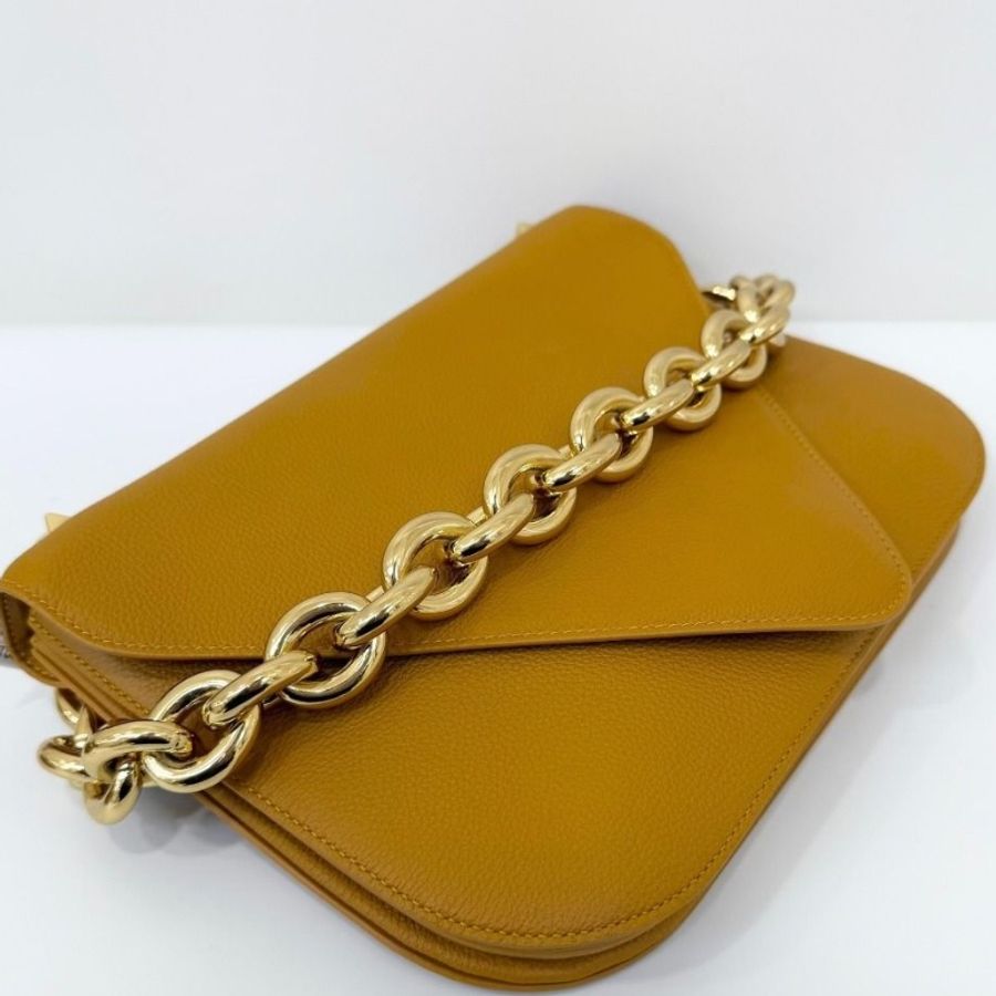 Bv Mount粗鏈條搭配皮肩帶 中號信封包 27x20cm 9新 配件塵袋-4
