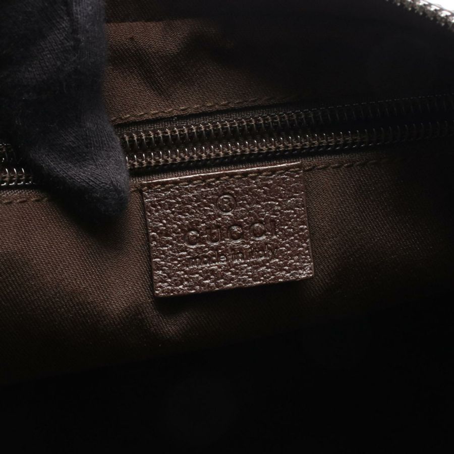 GUCCI GG帆布肩斜背包 122790 帆布皮革 米色棕色 二手-3