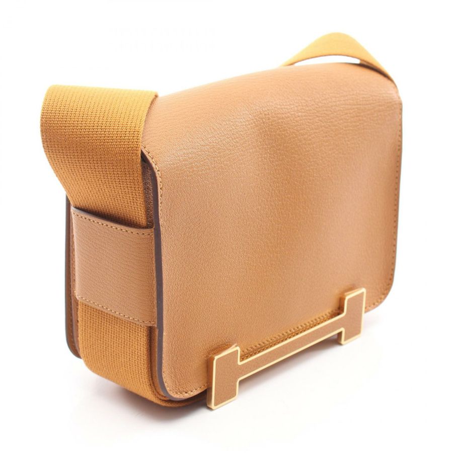 HERMES Geta 單肩斜背包 B 雪佛蘭皮革芝麻二手 GHW-1