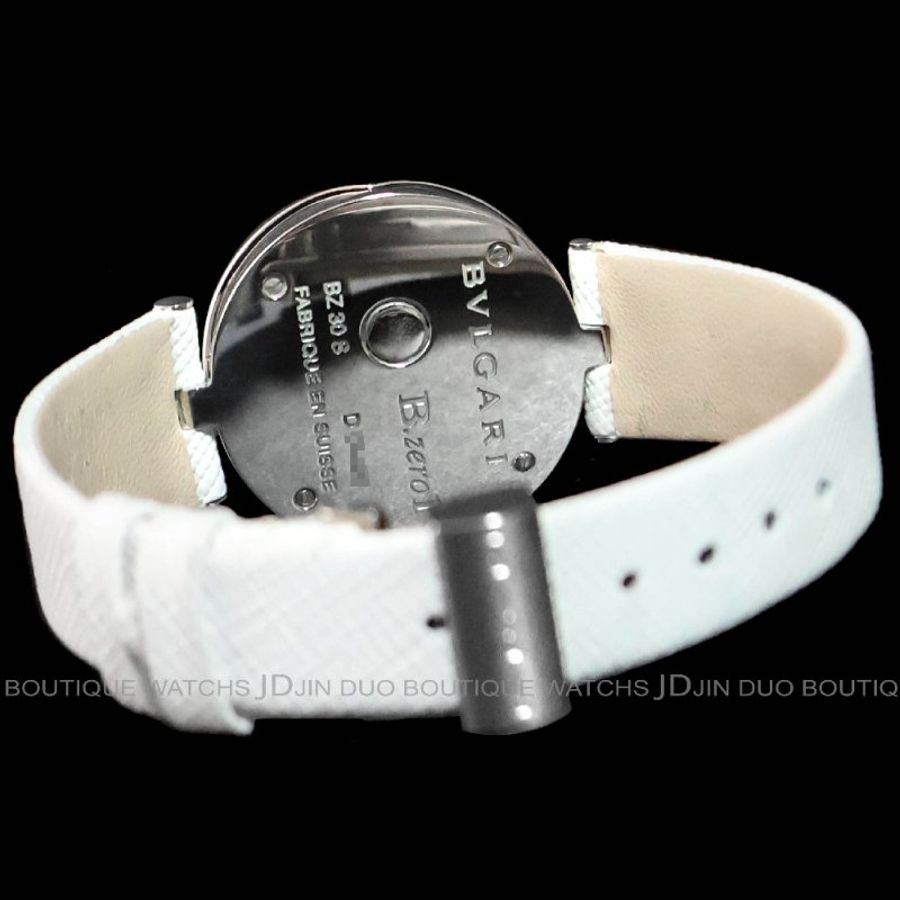 金鐸精品~2551 BVLGARI寶格麗 B.ZERO1系列BZ30S雙心鑲鑽面盤30mm石英女用鑽錶-2