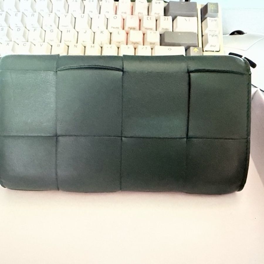 Bottega Veneta Cassette長夾 深綠色-9