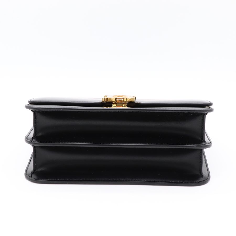 Burberry 經典小號 TB 黑金 全牛皮 斜背包 肩背包-7
