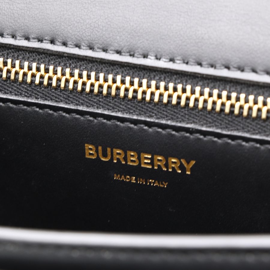 Burberry 經典小號 TB 黑金 全牛皮 斜背包 肩背包-18