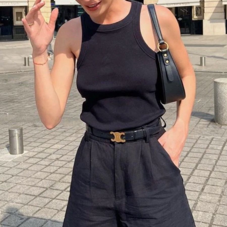 celine belt celine 皮帶 黑金 2.5 75cm-2