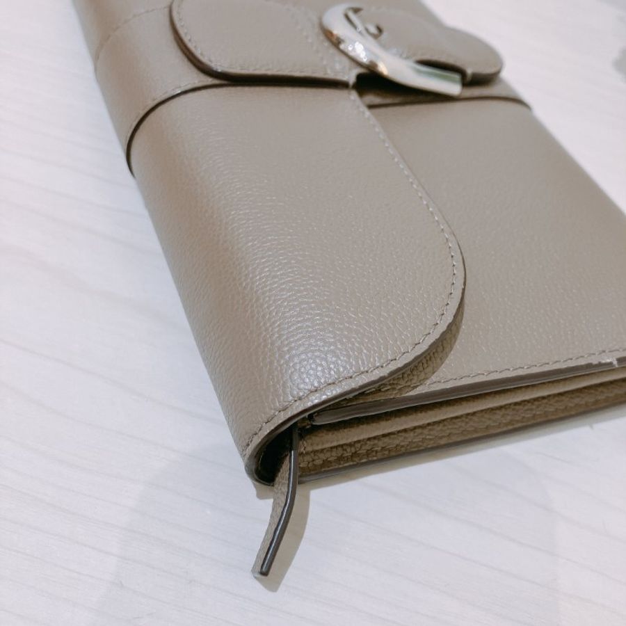 TK2115 Delvaux Brillant Long Wallet Chain In Rodeo Calfskin Grey X PHW-9
