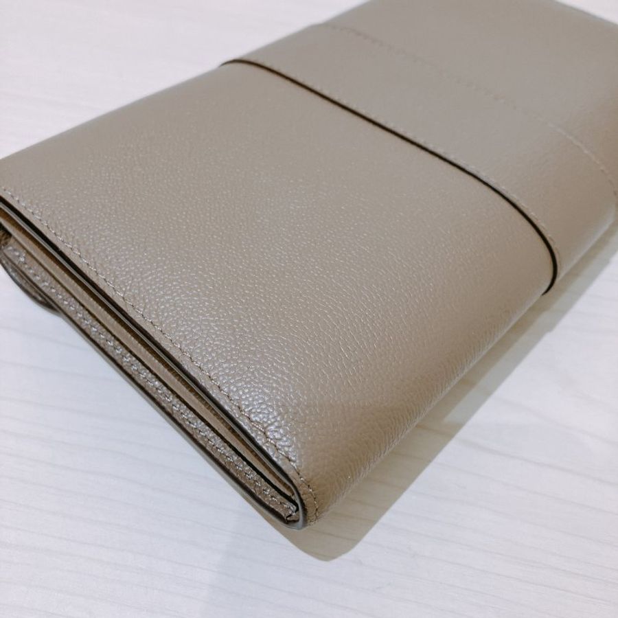 TK2115 Delvaux Brillant Long Wallet Chain In Rodeo Calfskin Grey X PHW-10