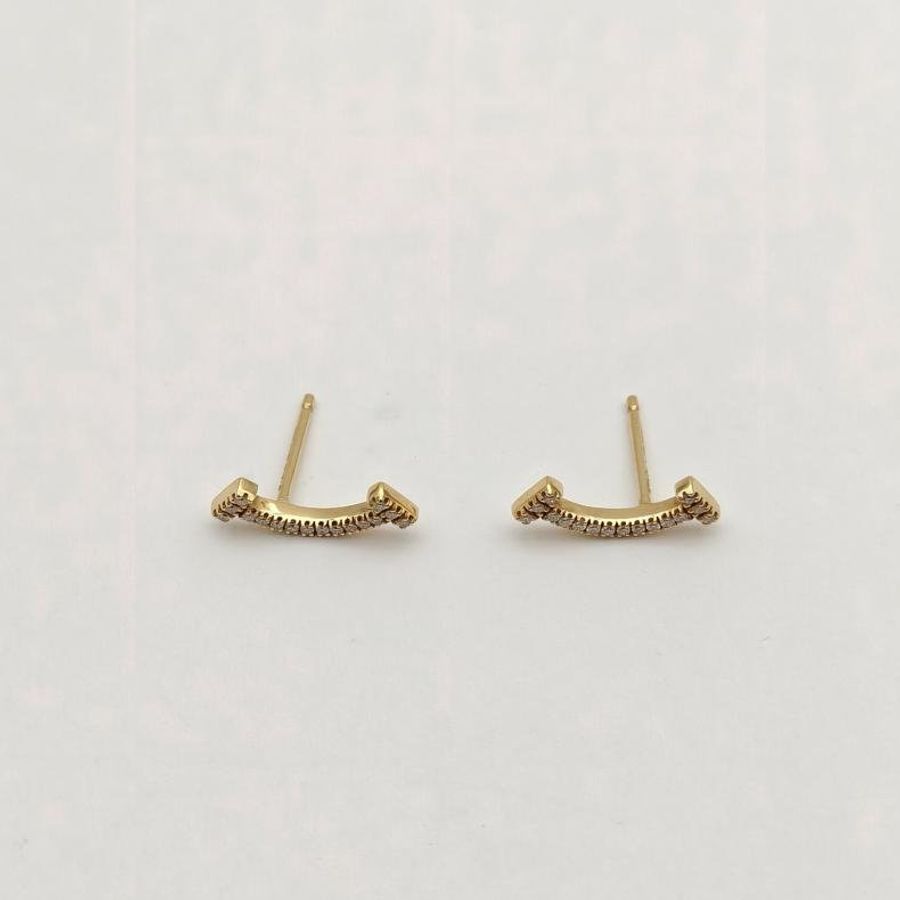 TIFFANY&CO TiffanyT微笑耳環滿鑽18K玫瑰金/鑽石-1