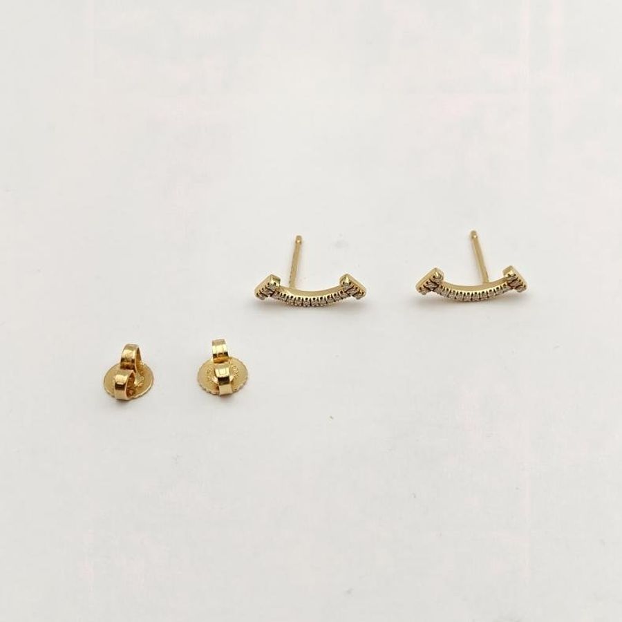 TIFFANY&CO TiffanyT微笑耳環滿鑽18K玫瑰金/鑽石-2