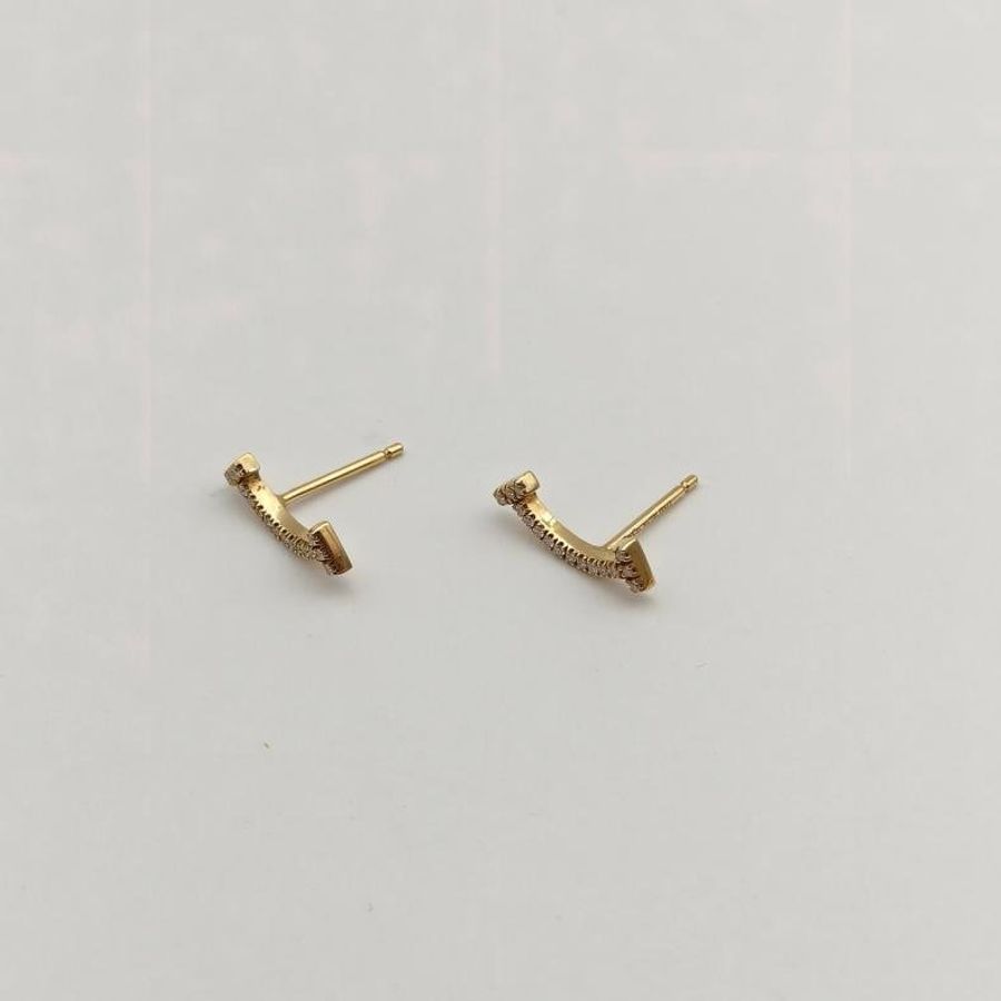 TIFFANY&CO TiffanyT微笑耳環滿鑽18K玫瑰金/鑽石-3