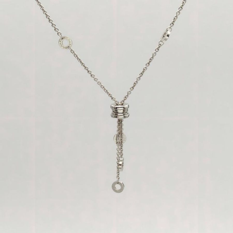 BVLGARI B.ZERO1小蠻腰項鏈流蘇18K白金項鏈-1