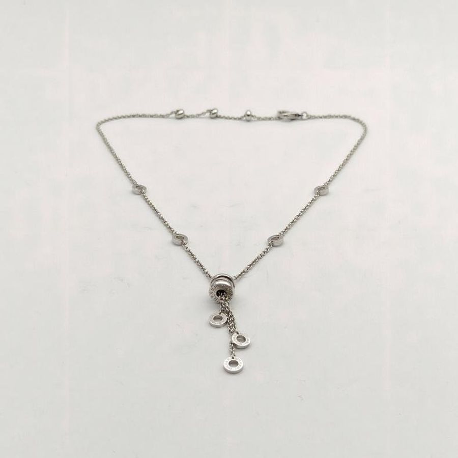 BVLGARI B.ZERO1小蠻腰項鏈流蘇18K白金項鏈-4