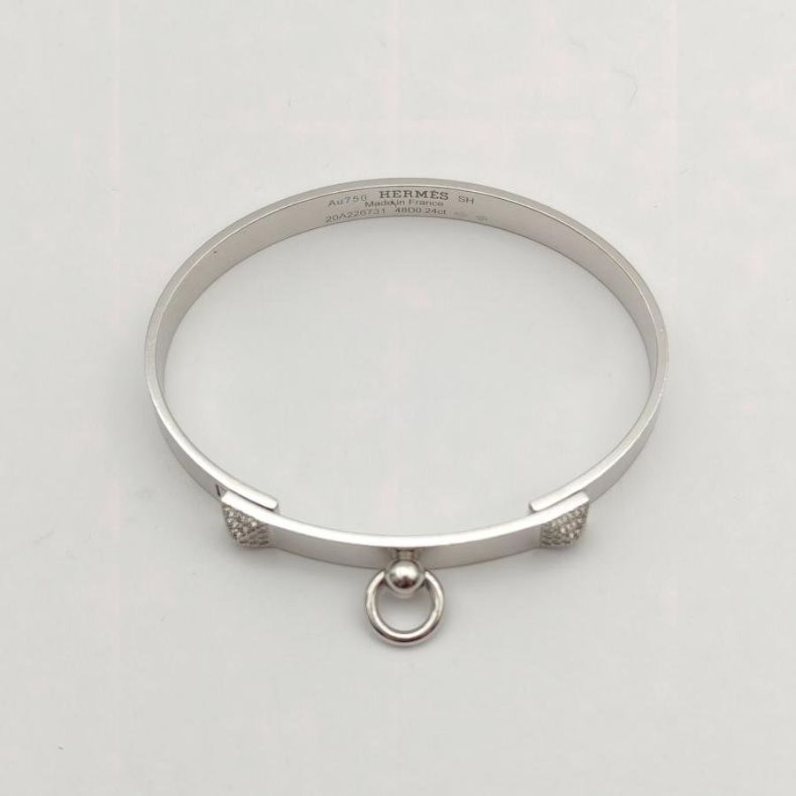 HERMES 18K白金鑽石CDC半鑽手鐲D0.24ct16號-2
