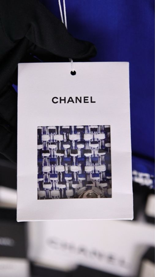 Chanel 20P春夏预告系列蓝白编织牛仔滚边短裤-33
