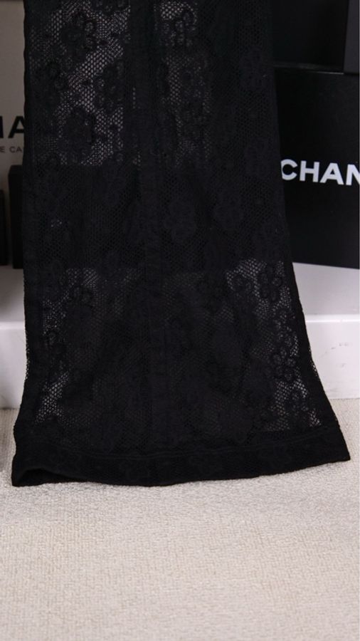 Chanel 23A达喀尔秀款Jennie同款黑色花朵蕾丝长裤-20