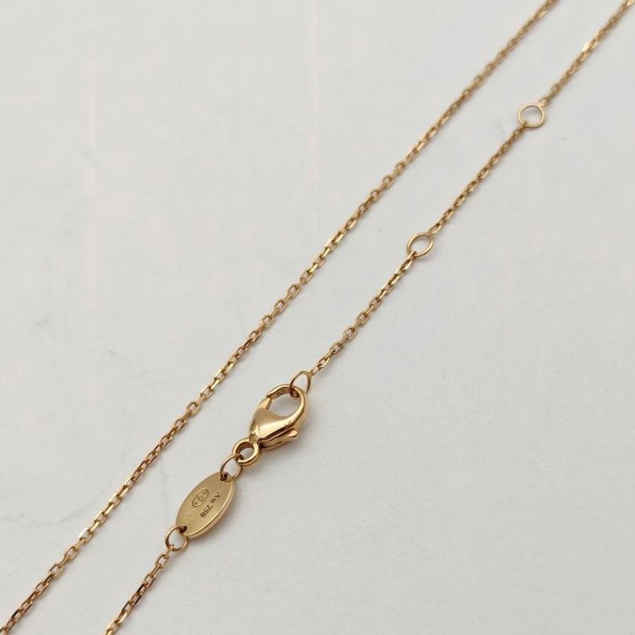 CHAUMET JuxeDeLiens歡緣小叉項鏈珍珠母貝單鑽18K玫瑰金-4