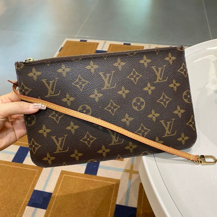 LV路易威登Neverfull老花中号米色内里托特包购物袋31.5*28*16-20