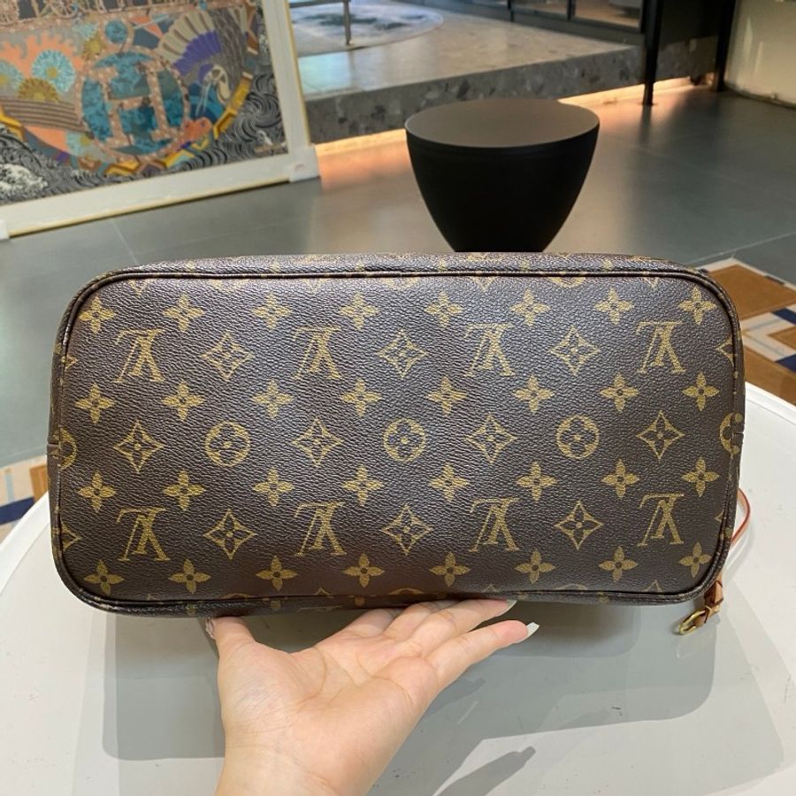 LV路易威登Neverfull老花中号米色内里托特包购物袋31.5*28*16-29